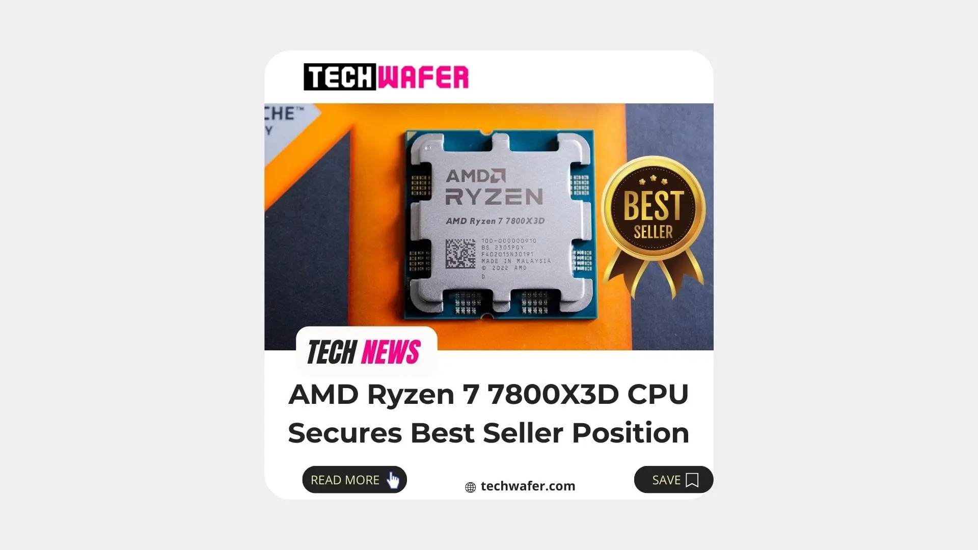 AMD Ryzen 7 7800X3D CPU Takes Best Seller Spot