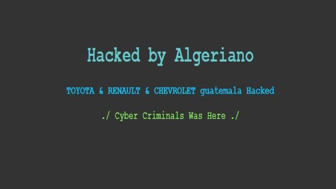 Guatemala Sites of Renault, Toyota and Chevrolet Hacked and Defaced (1)
