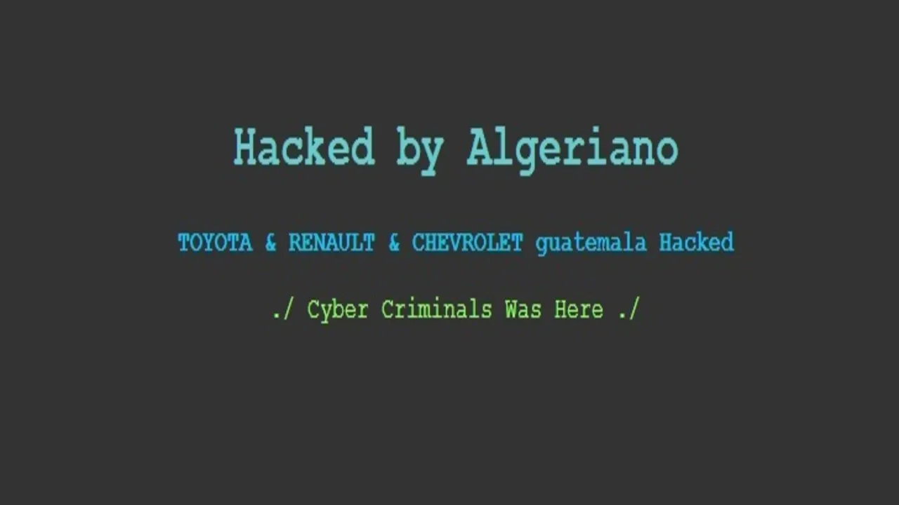 Guatemala Sites of Renault, Toyota and Chevrolet Hacked and Defaced (1)
